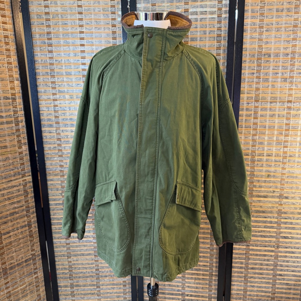Timberland Field Jacket Mens L Green Vintage 90s Weathergear Canvas Coat